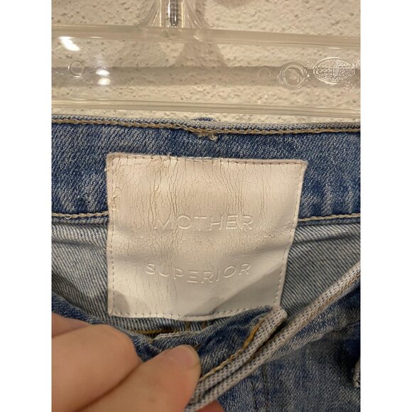 Mother Superior The Stinger Flood Jeans Womens 27 Distressed Ripped Made USA - Picture 3 of 6